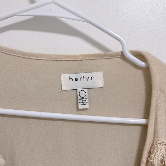 Anthropologie Cream Harlyn Fringed Long Jacket - Picture 4 of 6